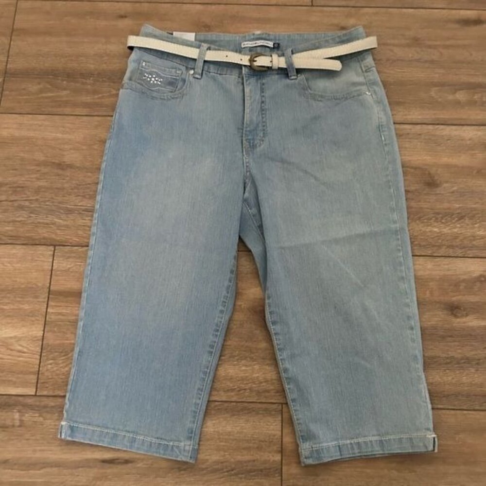 BandolinoBlu Sz 10 Stretch Cropped Denim Capri Jeans - Picture 2 of 16